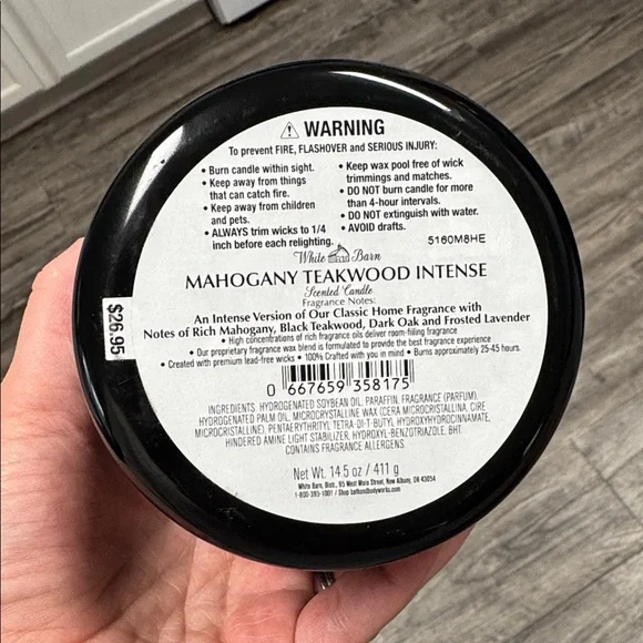 NEW White Barn Mahogany Teakwood Intense Bath & Body Works Candle 14.5 oz Soy - Picture 2 of 3